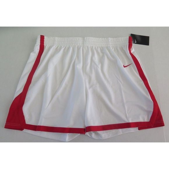 Nike AV2251 109 Women's Plus Sz 2XL White/Scarlet Red Basketball Practice Shorts - Picture 1 of 4